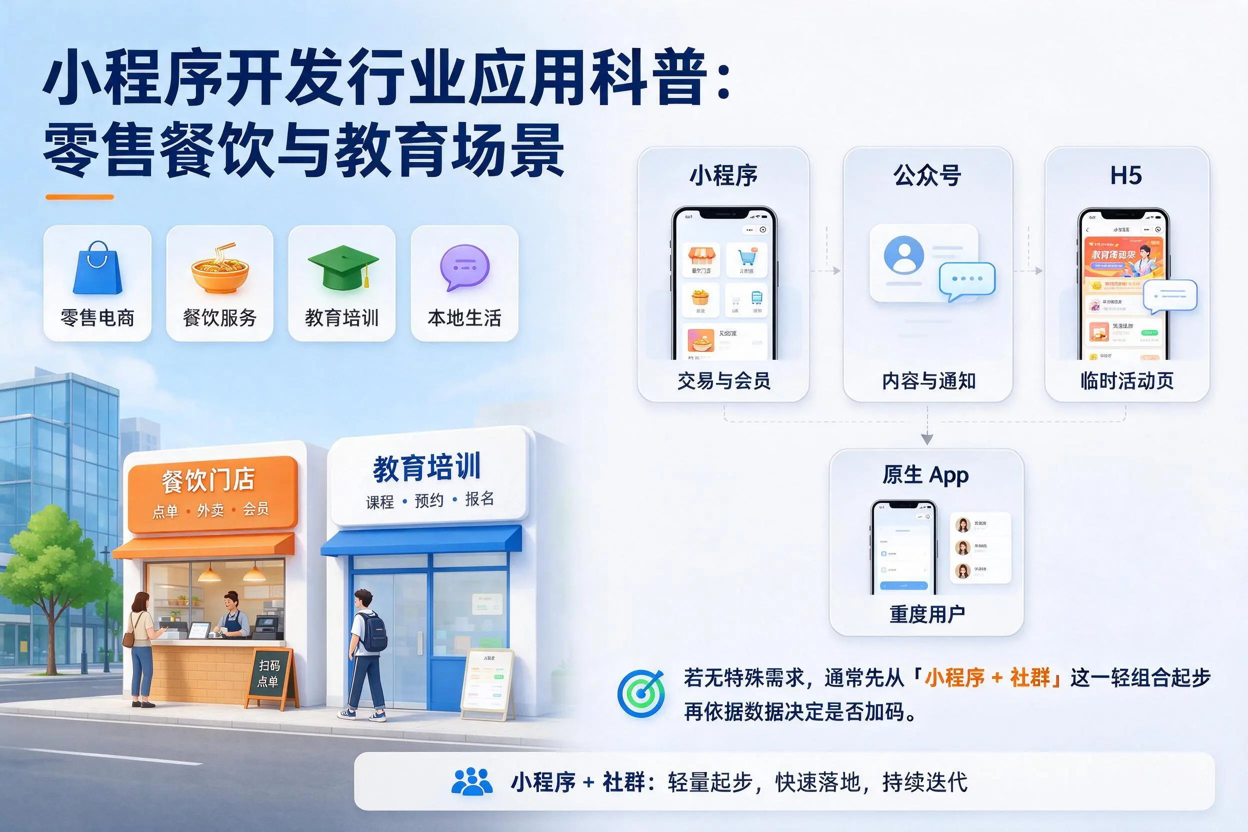 衡阳小程序开发行业应用科普：零售餐饮与教育场景