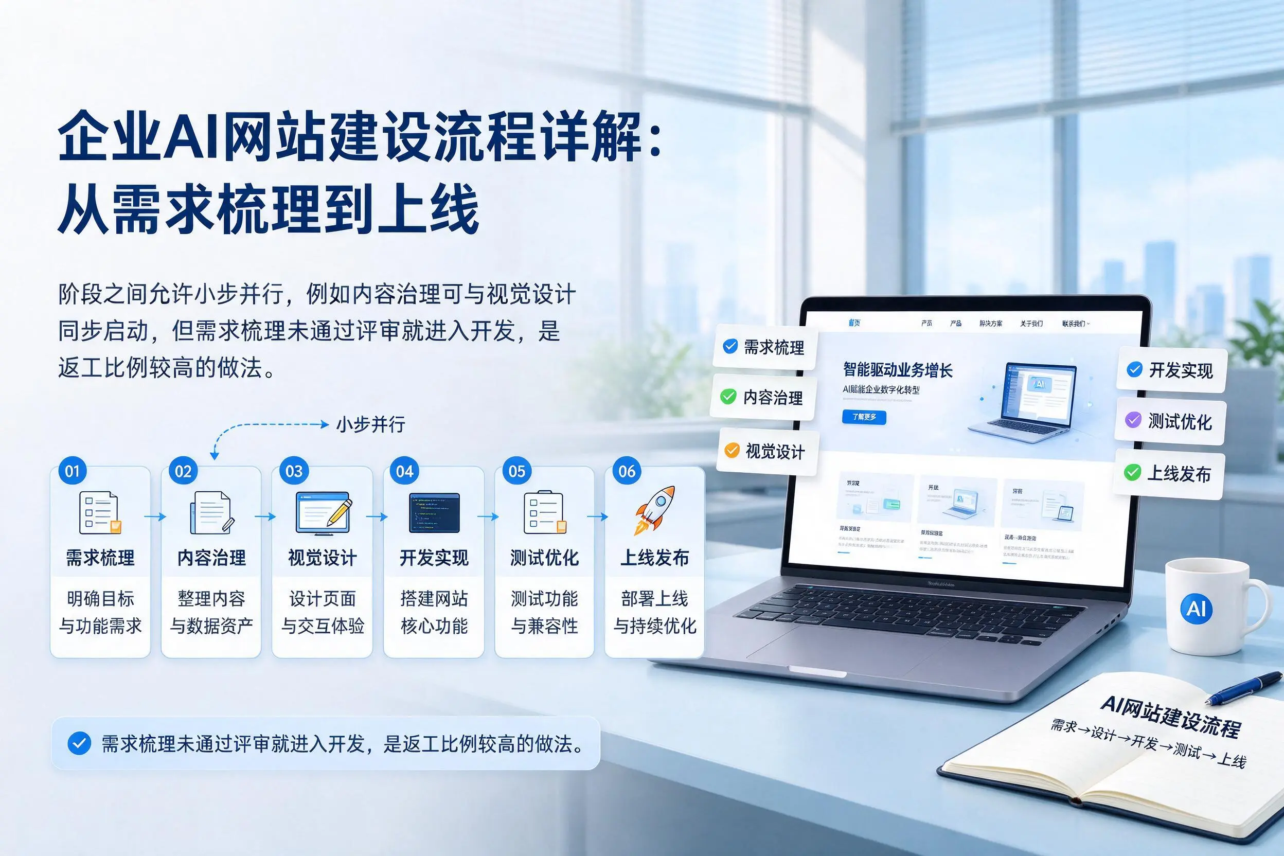 衡阳企业AI网站建设流程详解:从需求梳理到上线