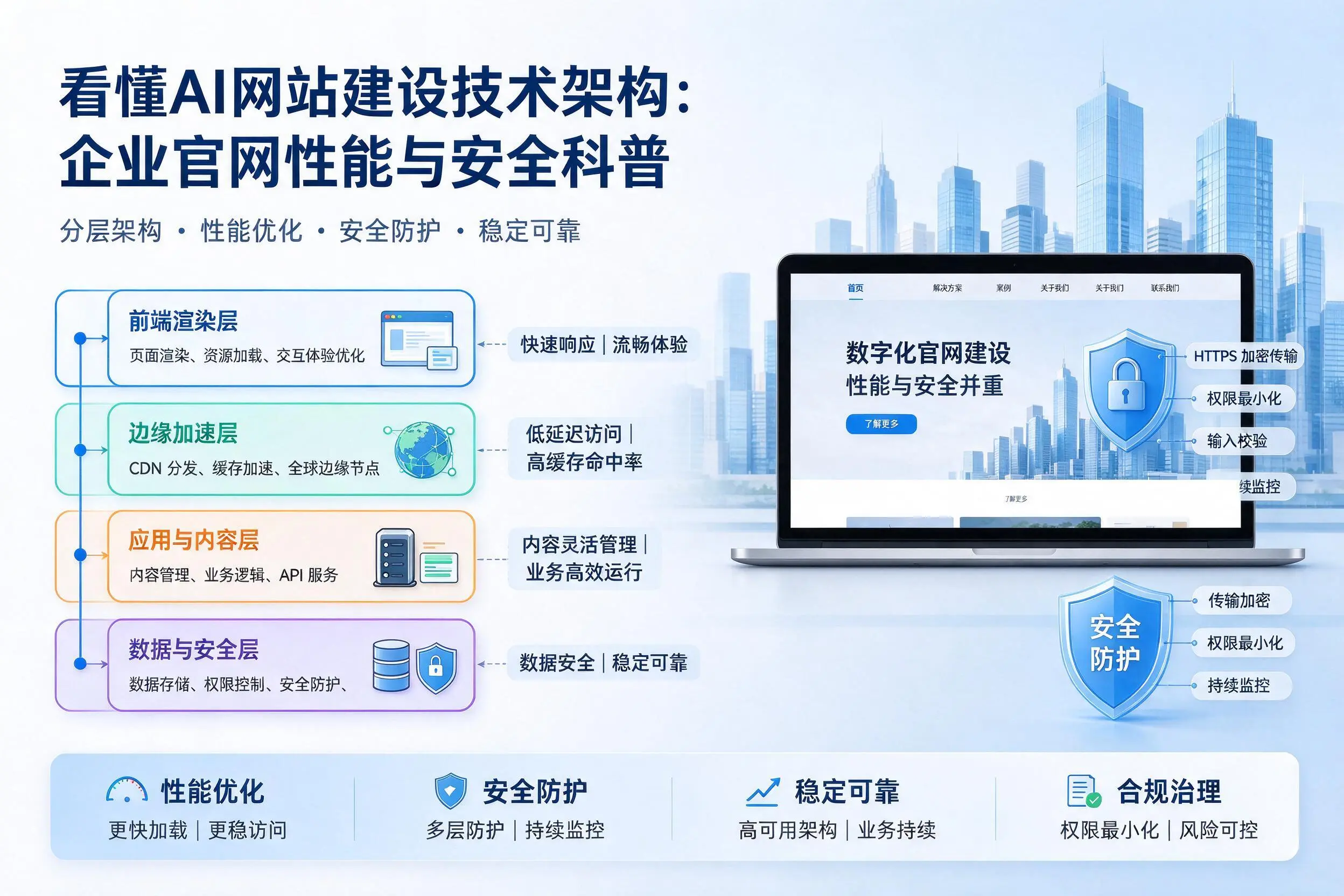 看懂AI网站建设技术架构:衡阳企业官网性能与安全科普