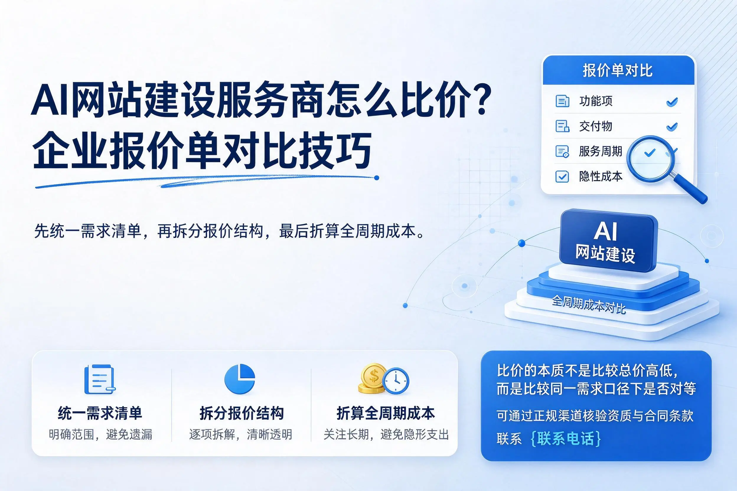 AI网站建设服务商怎么比价?衡阳企业报价单对比技巧