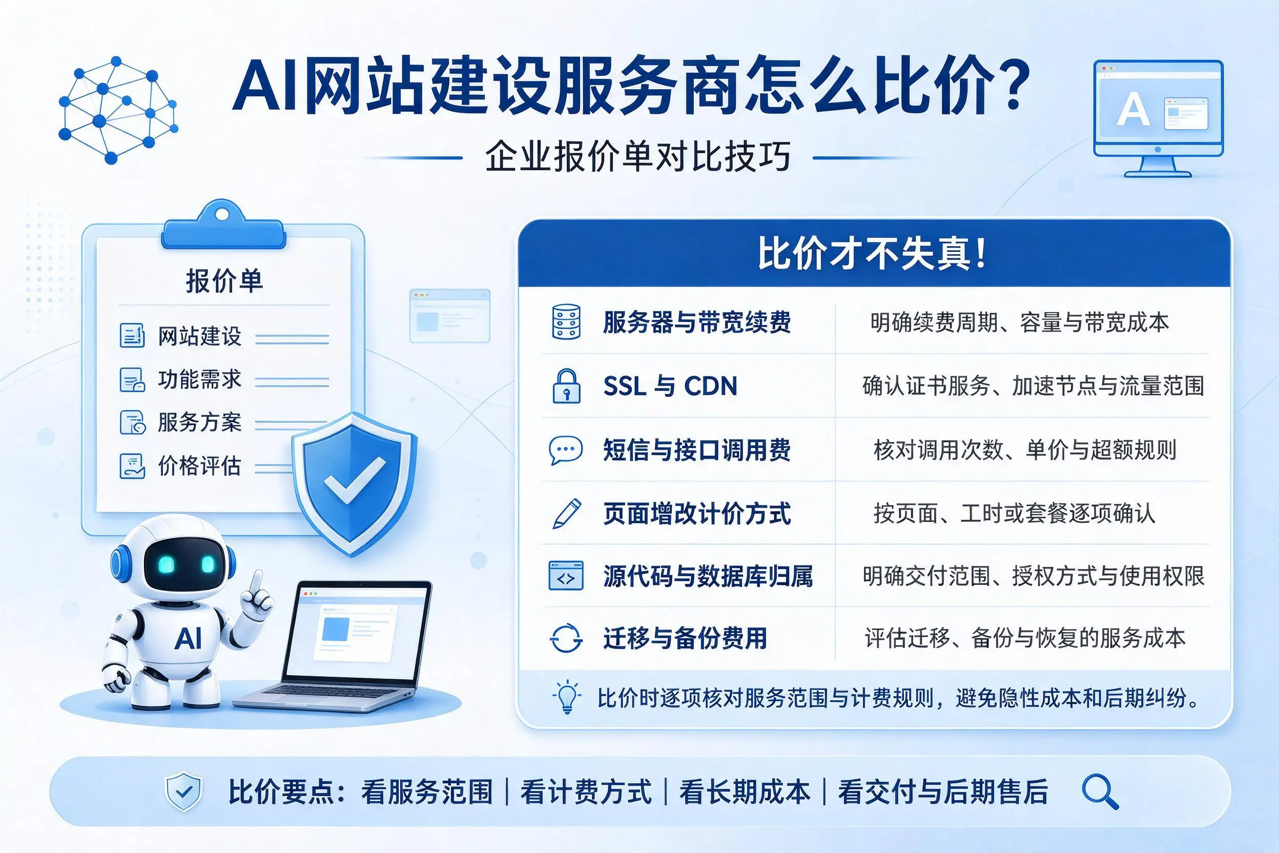 AI网站建设服务商怎么比价?衡阳企业报价单对比技巧