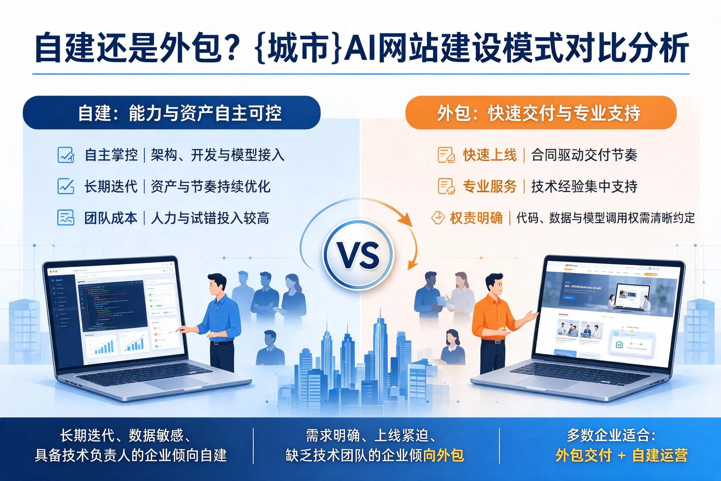 自建还是外包?衡阳AI网站建设模式对比分析